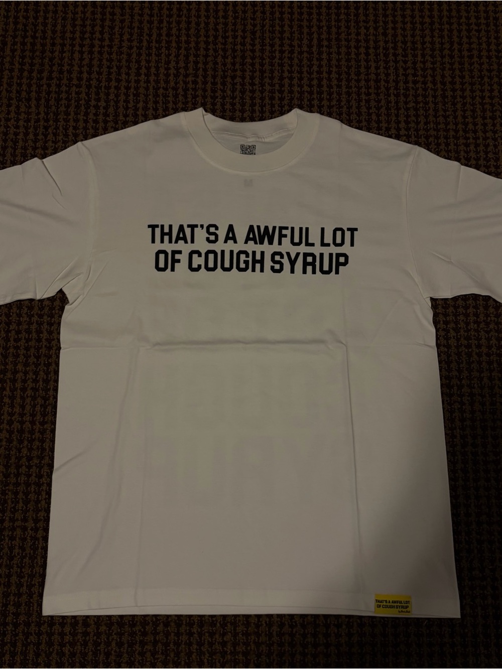 Men's White Short-Sleeve Graphic Tee — That's A Awful Lot of Cough Syrup